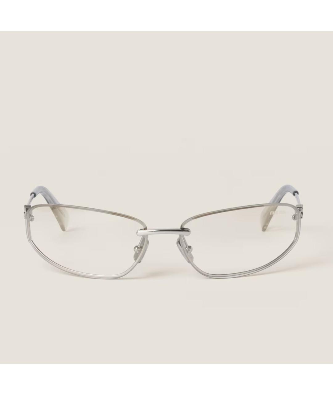 MIU MIU Серебряные металлические солнцезащитные очки, фото 2