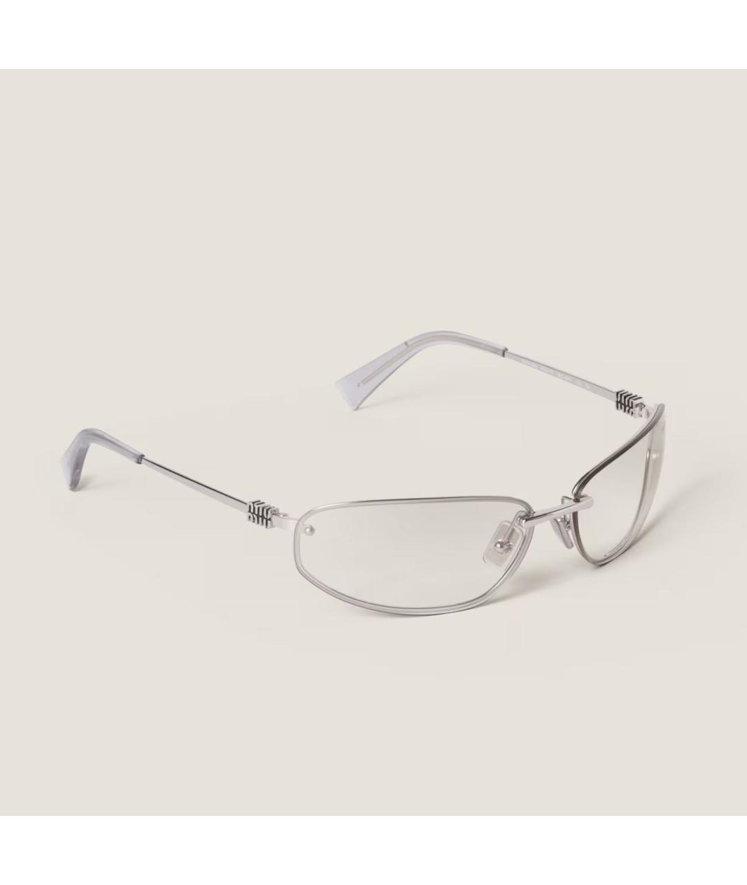 MIU MIU Серебряные металлические солнцезащитные очки, фото 7