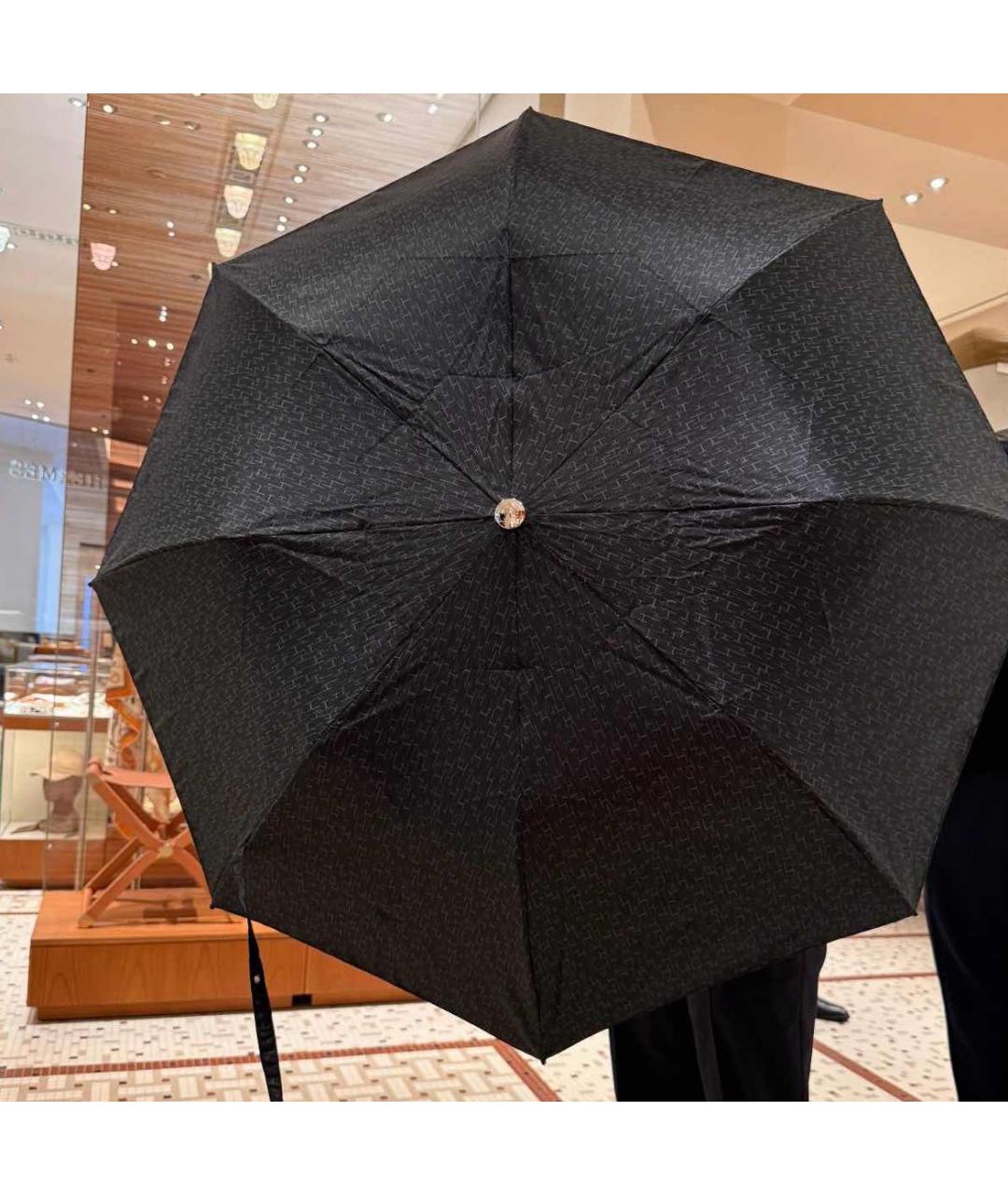 HERMES Черный зонт, фото 6