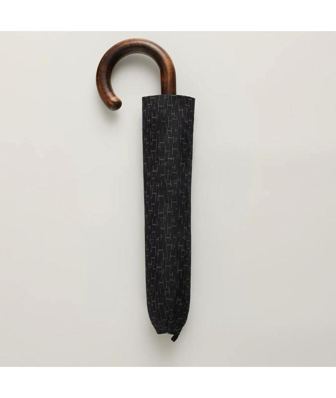 HERMES Черный зонт, фото 5