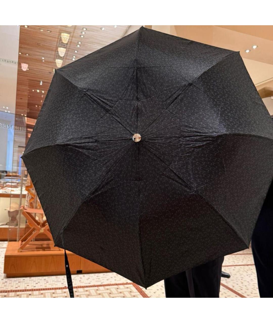 HERMES Черный зонт, фото 4
