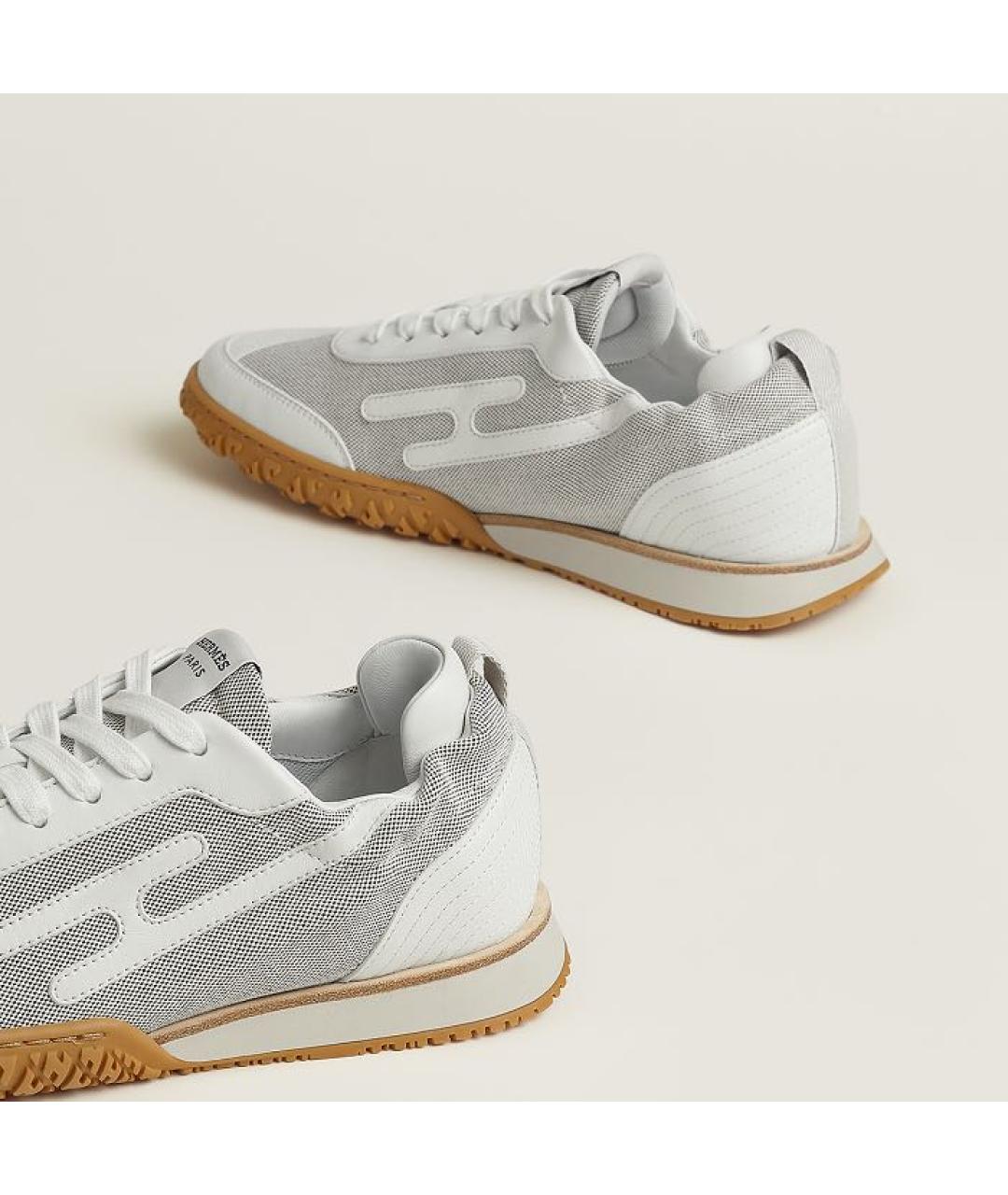 HERMES Серые текстильные кроссовки, фото 3