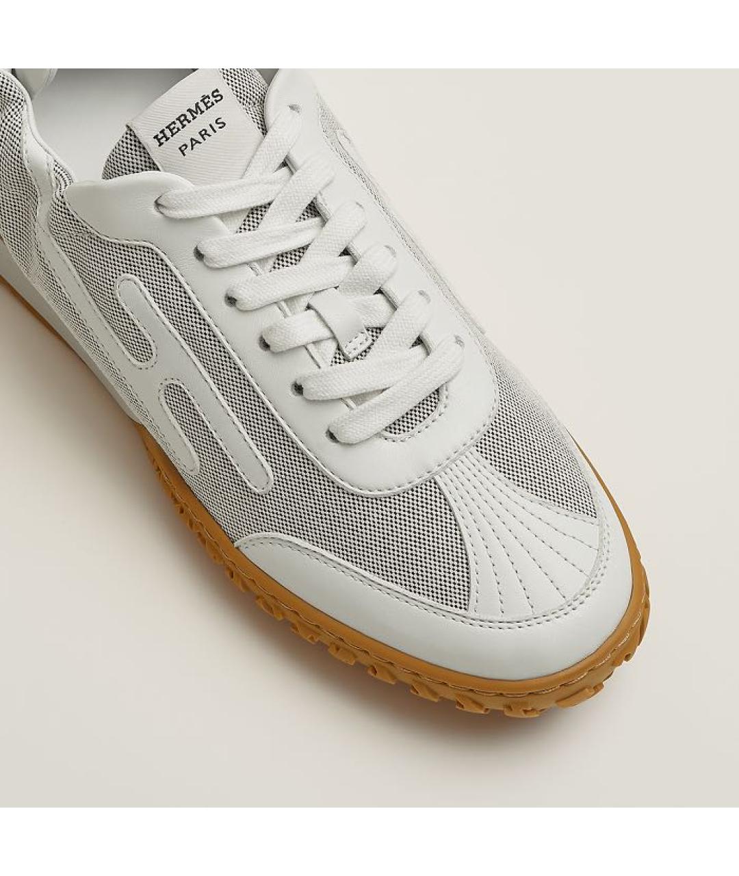 HERMES Серые текстильные кроссовки, фото 5