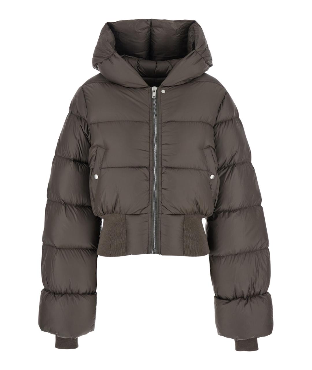 RICK OWENS Коричневый полиамидовый пуховик, фото 1