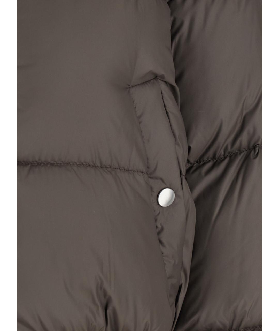 RICK OWENS Коричневый полиамидовый пуховик, фото 3