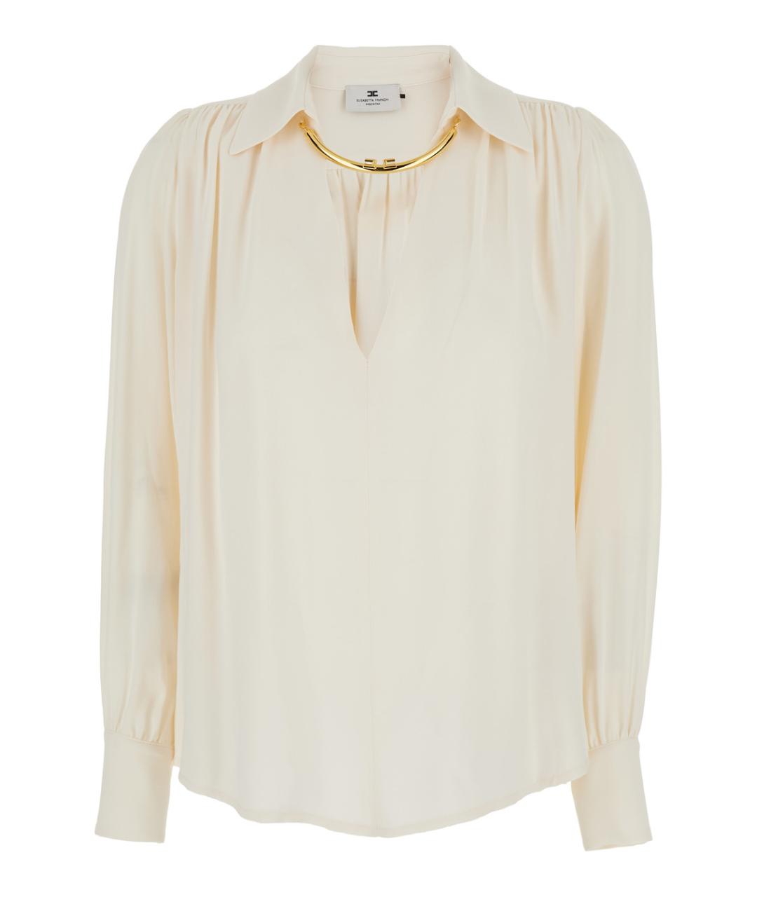 ELISABETTA FRANCHI Белая вискозная блузы, фото 1