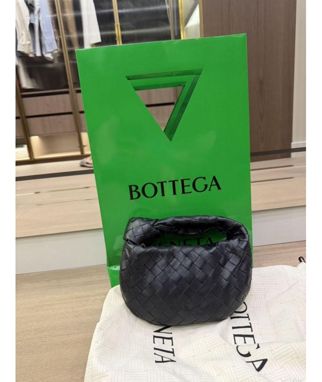 BOTTEGA VENETA Черная кожаная сумка с короткими ручками, фото 3