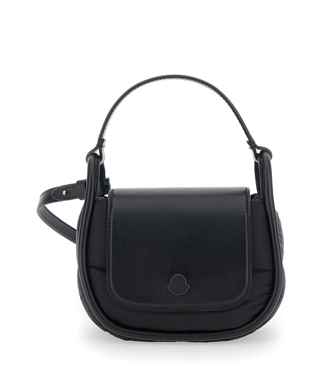 MONCLER Черная синтетическая сумка с короткими ручками, фото 1