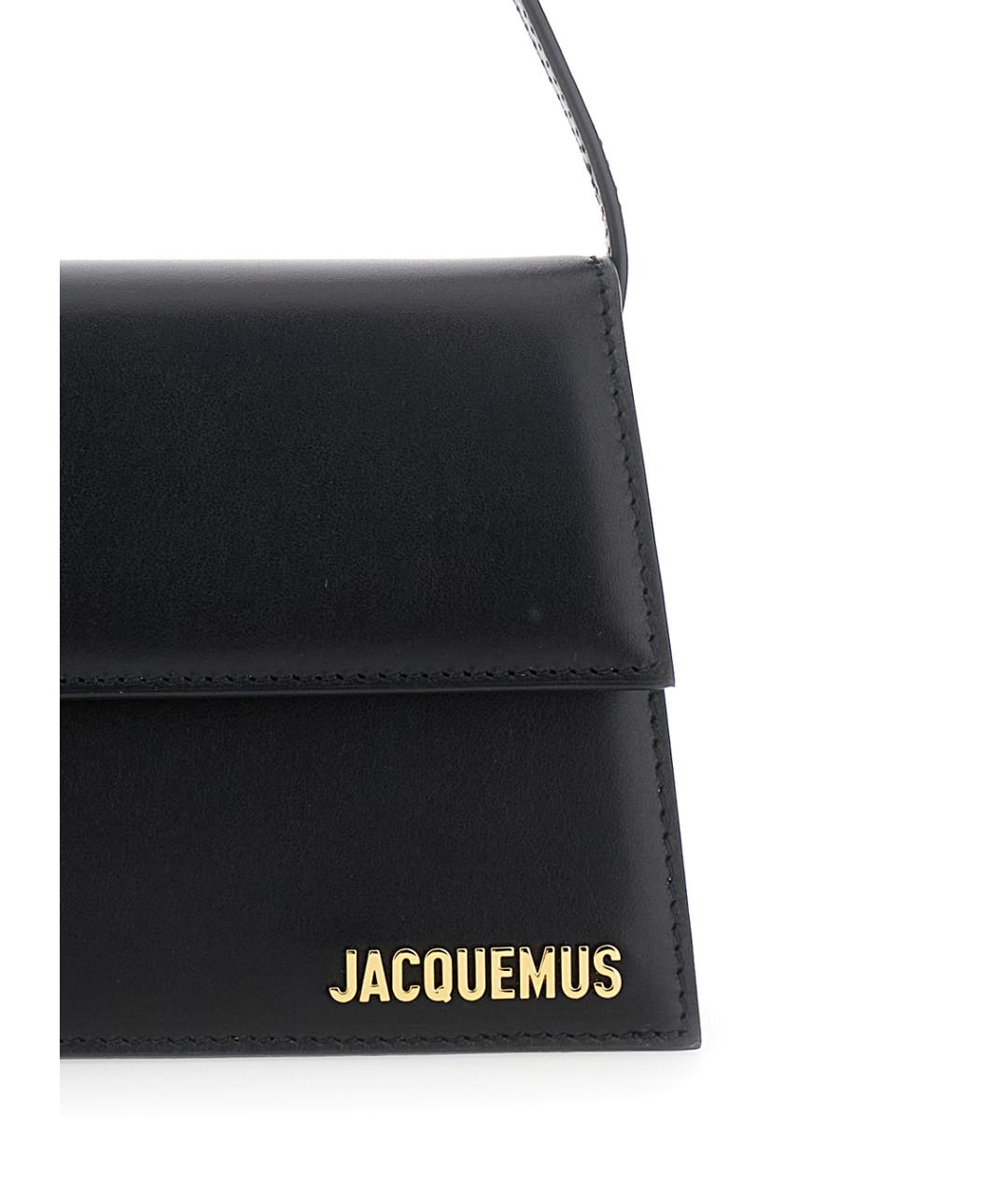 JACQUEMUS Черная кожаная сумка через плечо, фото 3