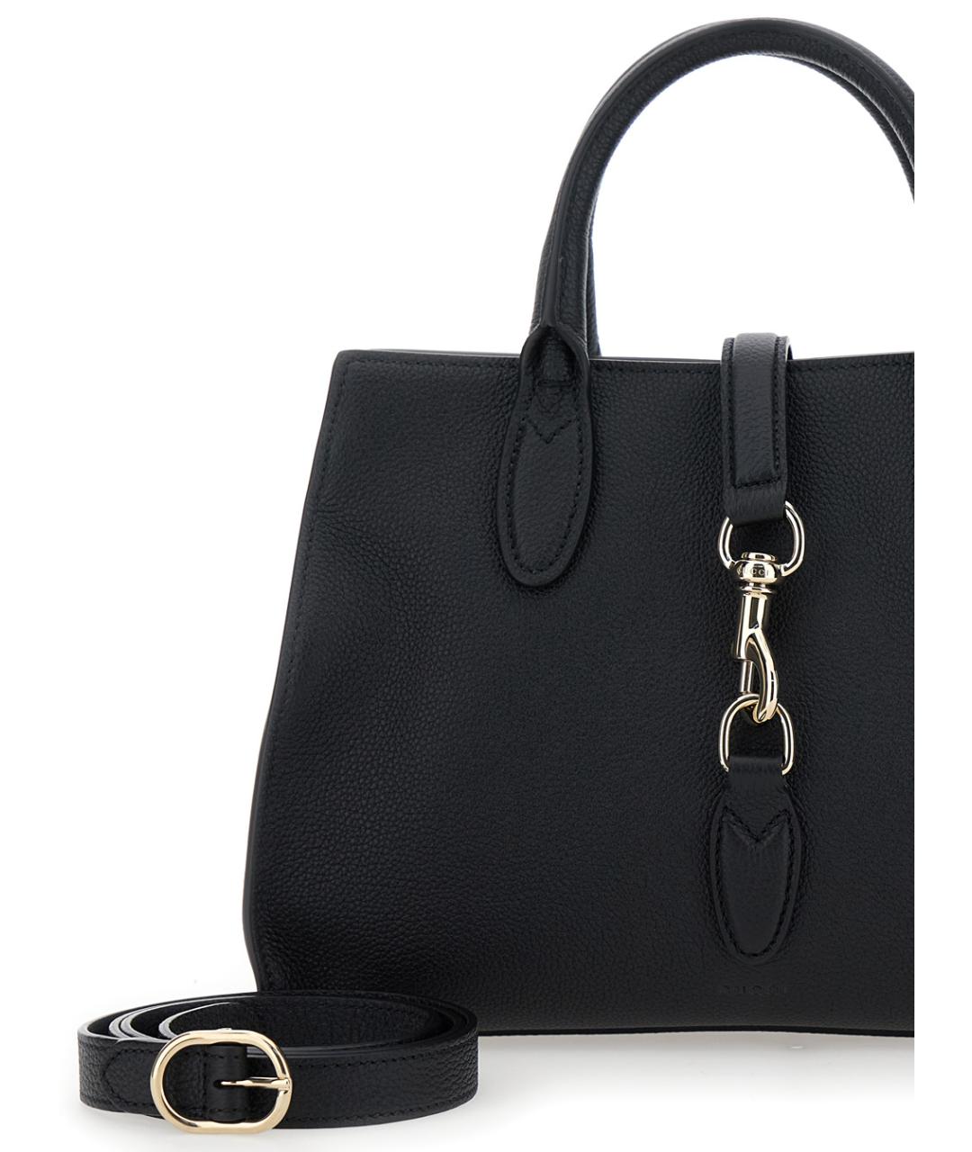 GUCCI Черная кожаная сумка тоут, фото 3