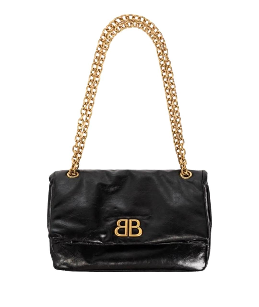 BALENCIAGA Черная кожаная сумка через плечо, фото 1
