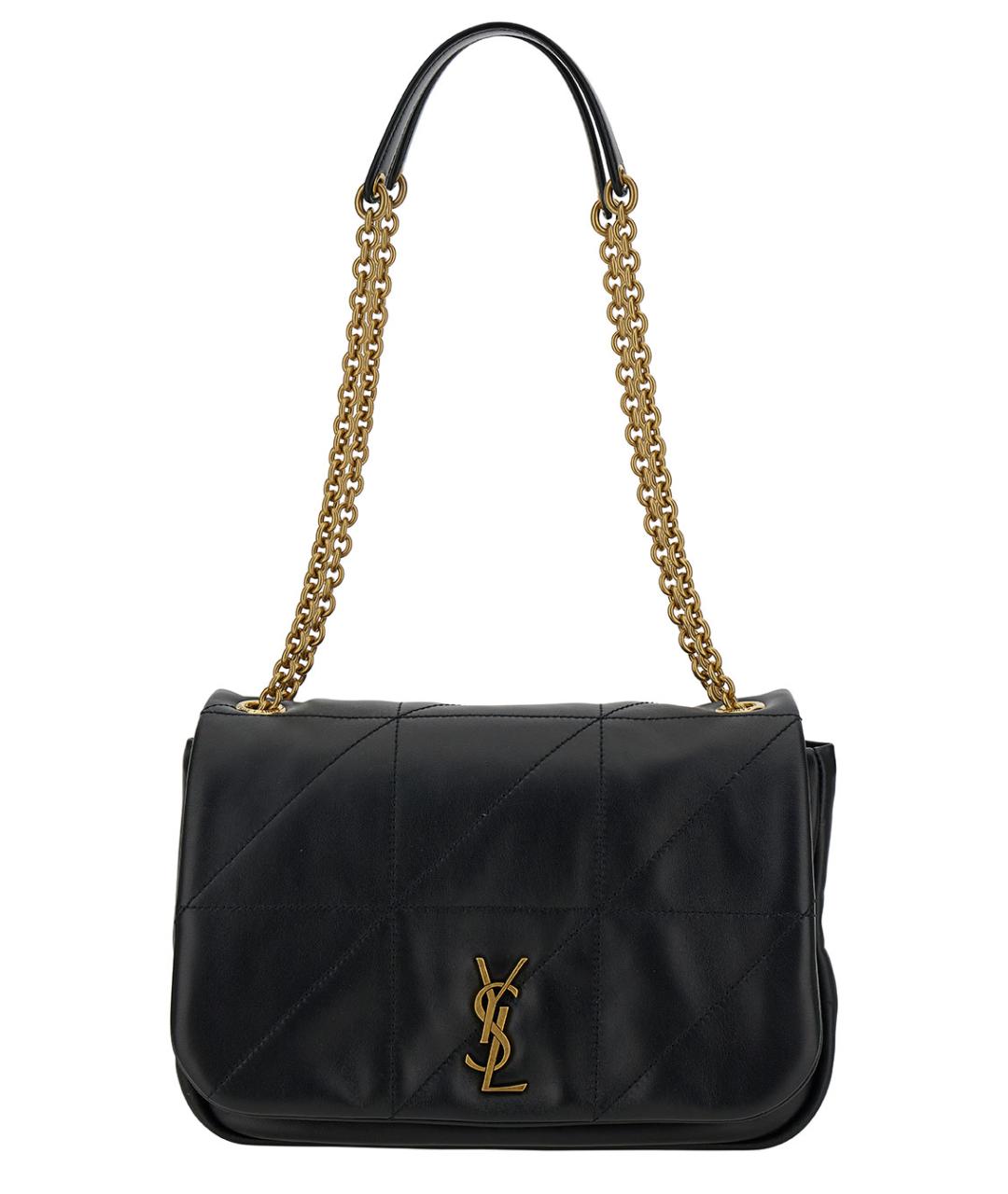 SAINT LAURENT Черная кожаная сумка через плечо, фото 1