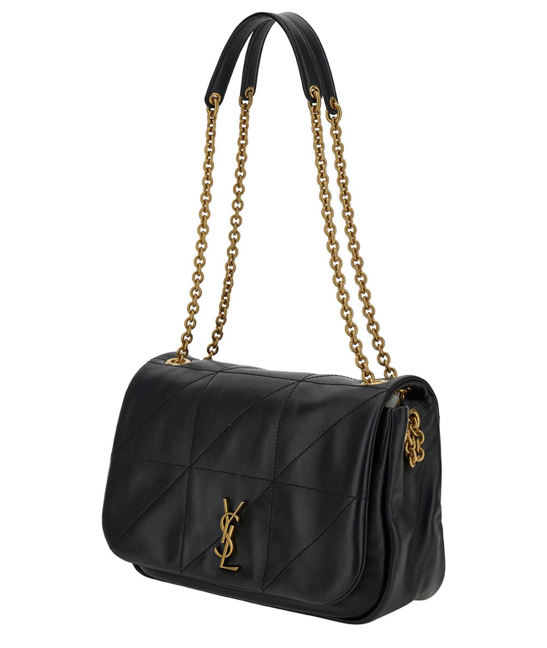 SAINT LAURENT Черная кожаная сумка через плечо, фото 2