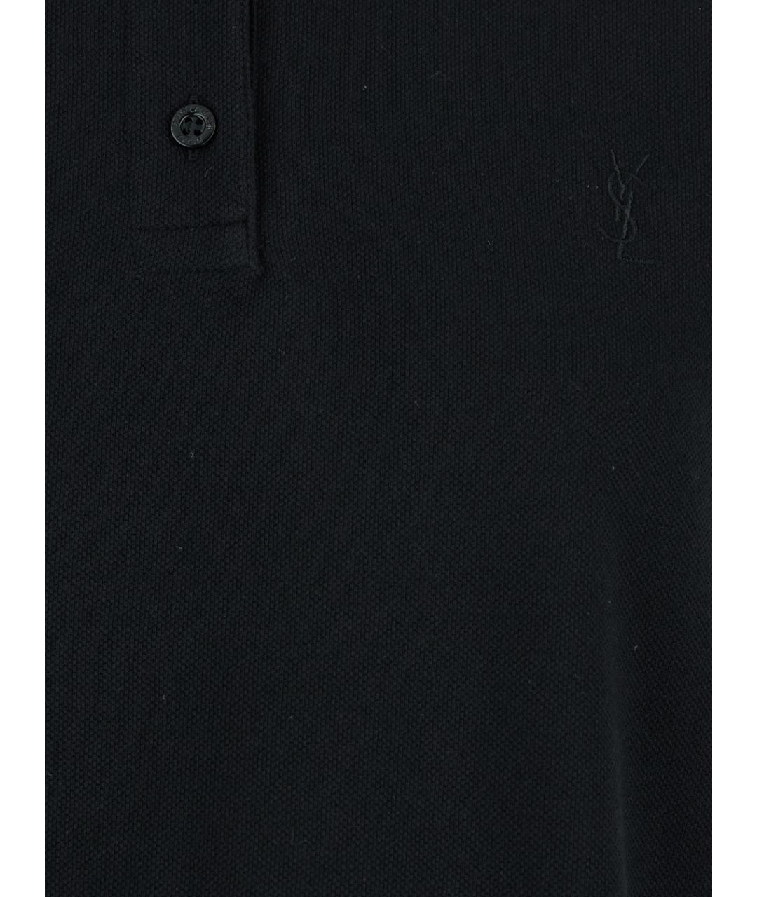SAINT LAURENT Черная хлопковая футболка, фото 3