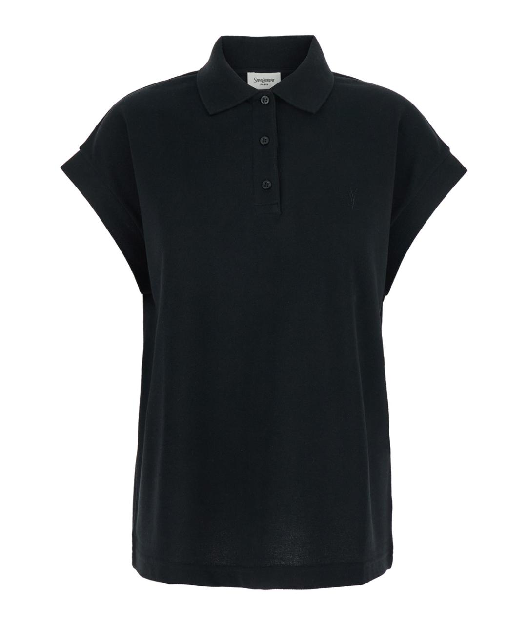 SAINT LAURENT Черная хлопковая футболка, фото 1