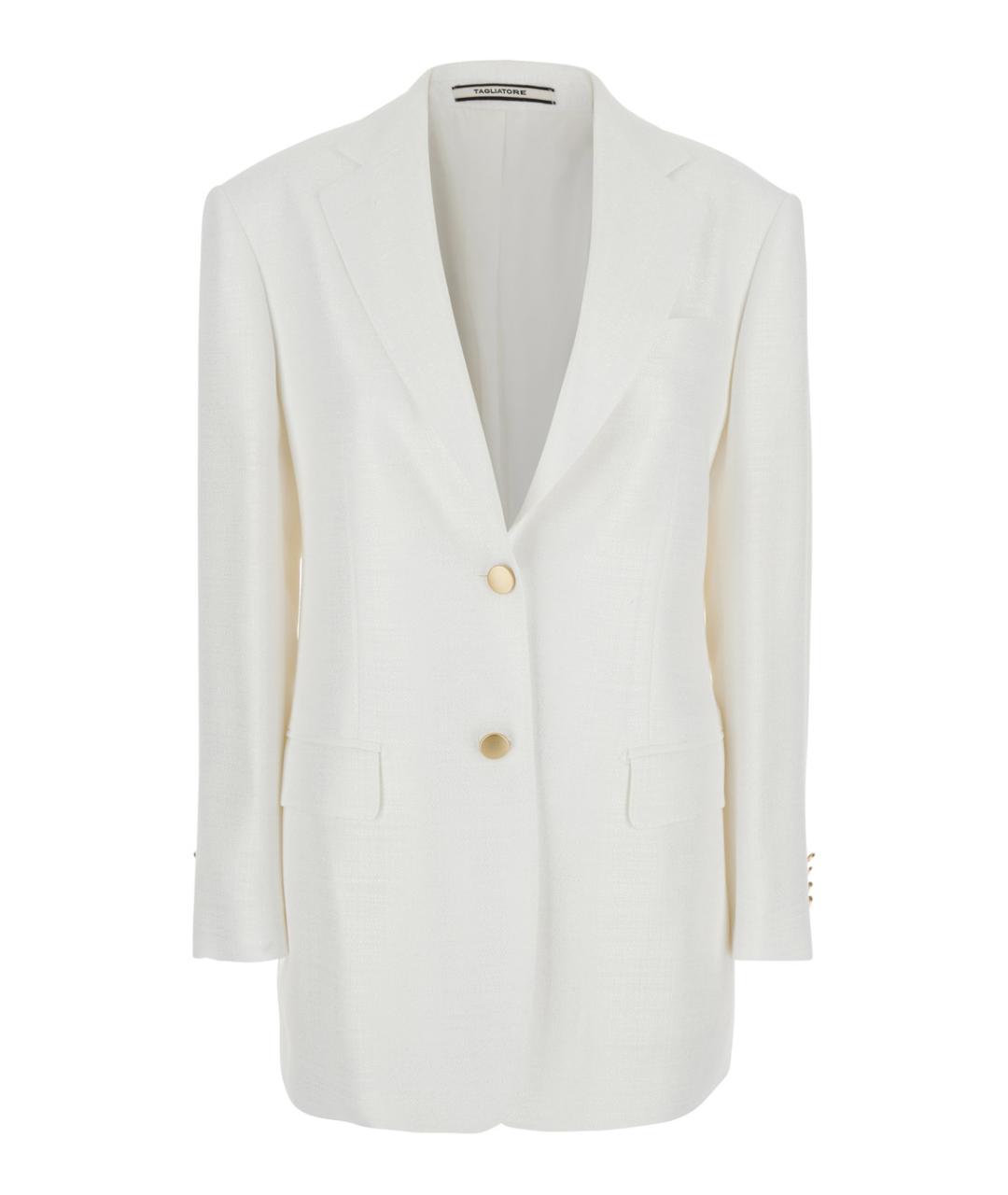 TAGLIATORE Белый вискозный жакет/пиджак, фото 1