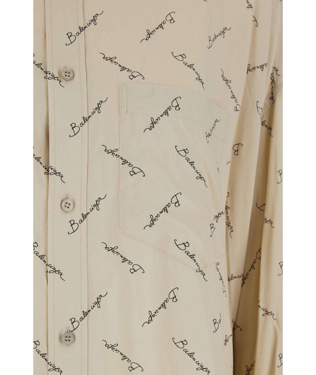BALENCIAGA Бежевая вискозная рубашка, фото 3