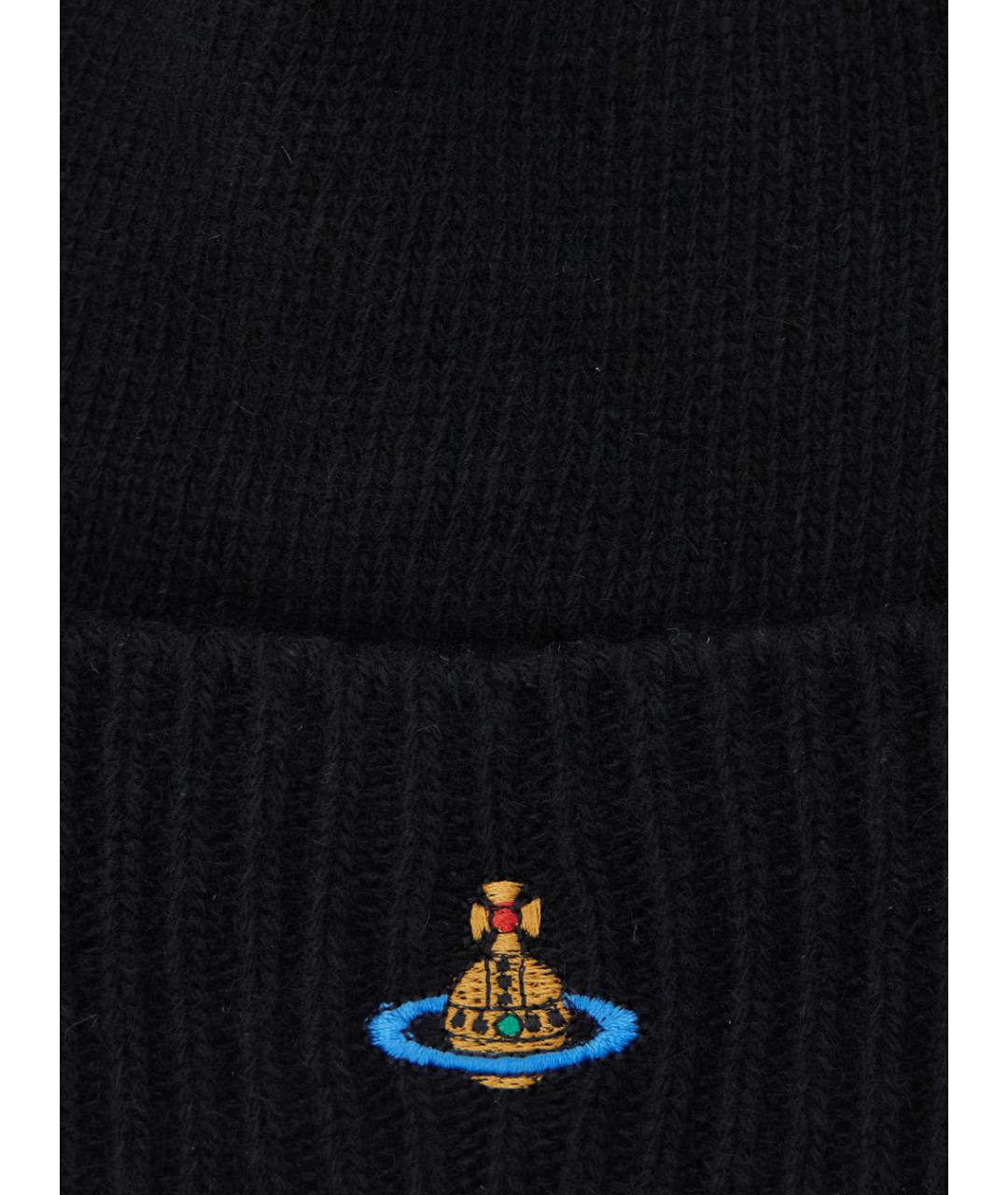 VIVIENNE WESTWOOD Черная кашемировая шапка, фото 3