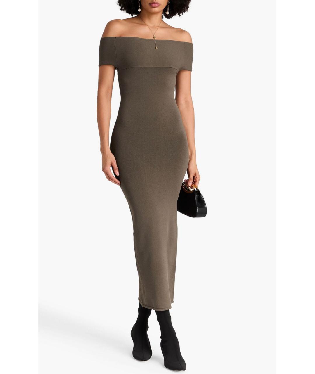 TOTEME Хаки хлопковое коктейльное платье, фото 2