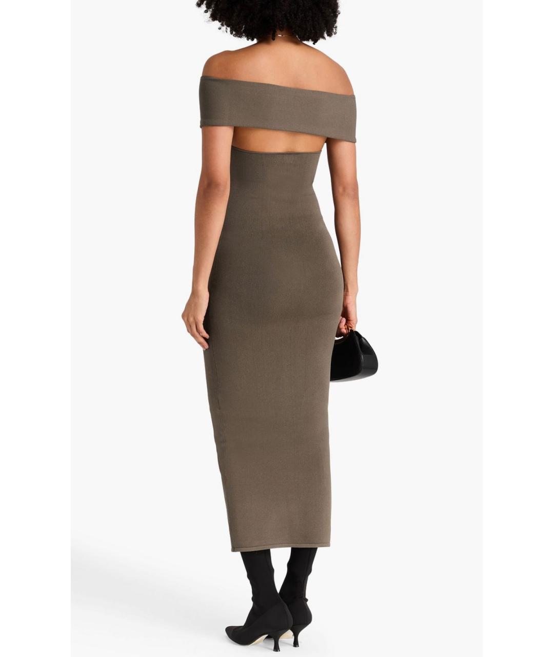 TOTEME Хаки хлопковое коктейльное платье, фото 3