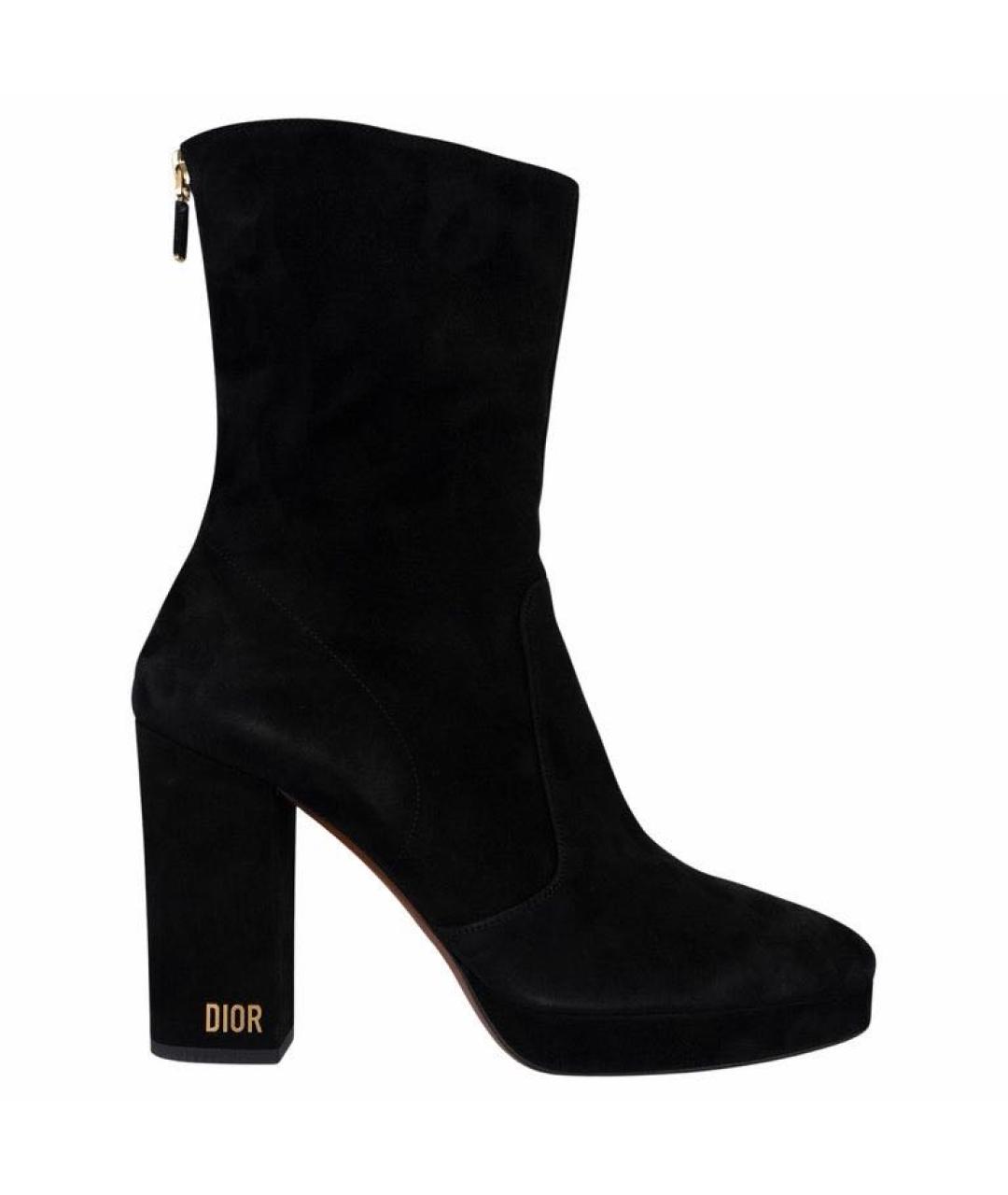 CHRISTIAN DIOR Черные замшевые ботинки, фото 1