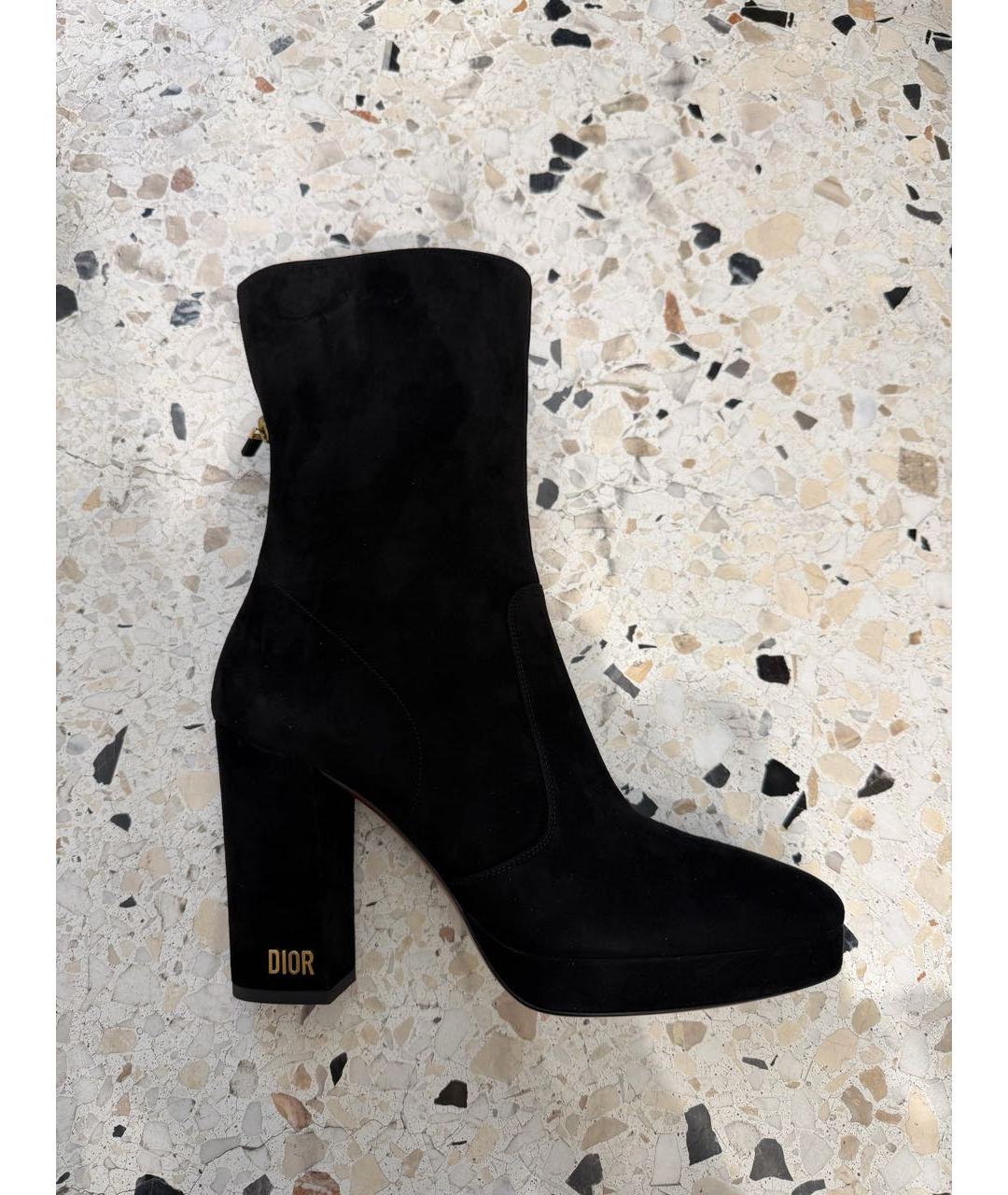 CHRISTIAN DIOR Черные замшевые ботинки, фото 6