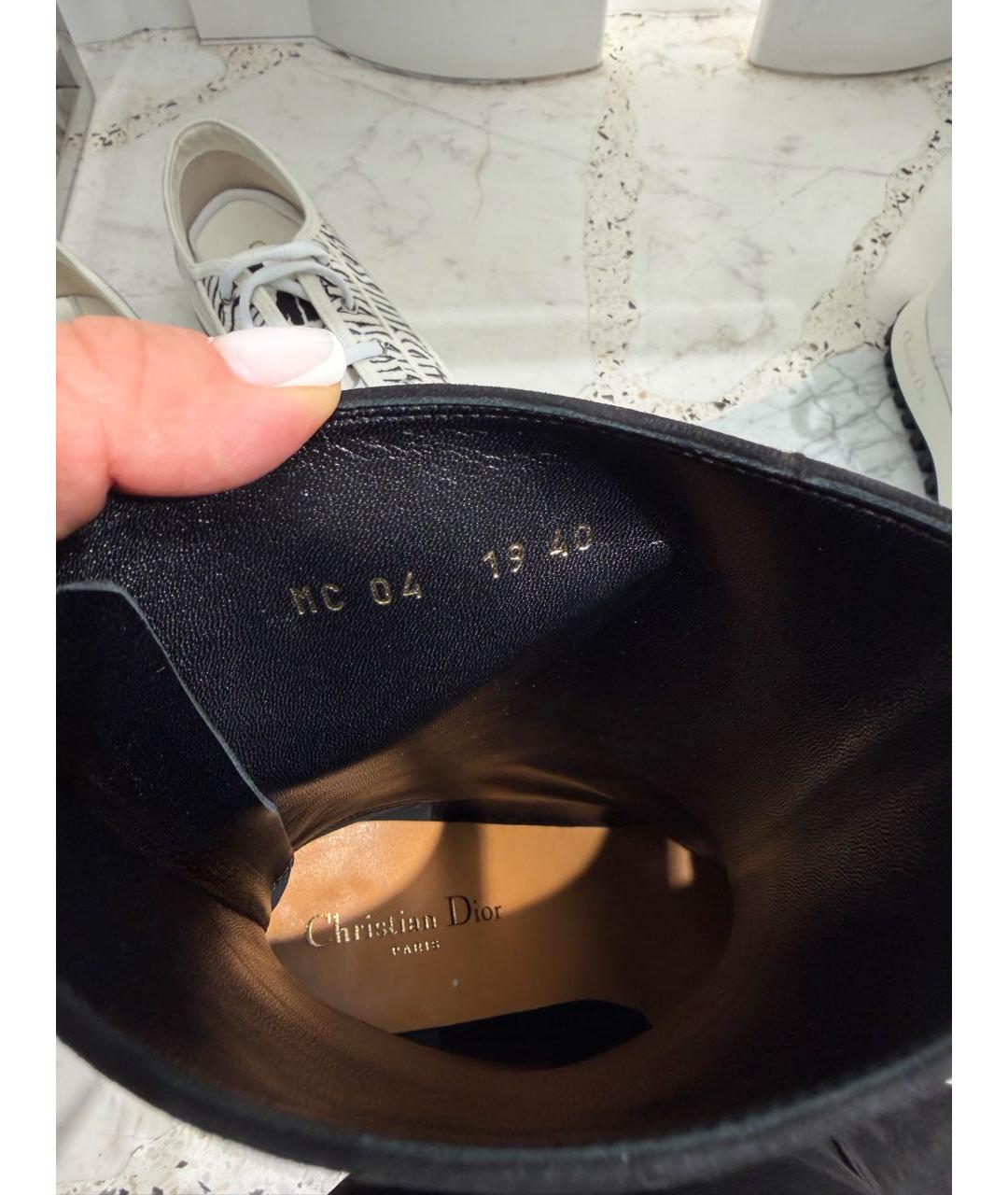 CHRISTIAN DIOR Черные замшевые ботинки, фото 7