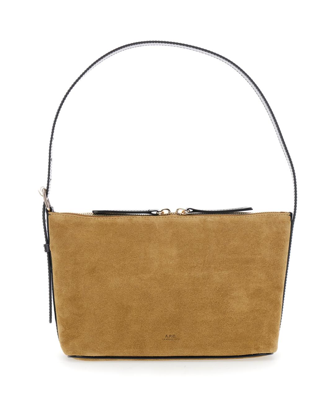 A.P.C. Бежевая замшевая сумка через плечо, фото 1