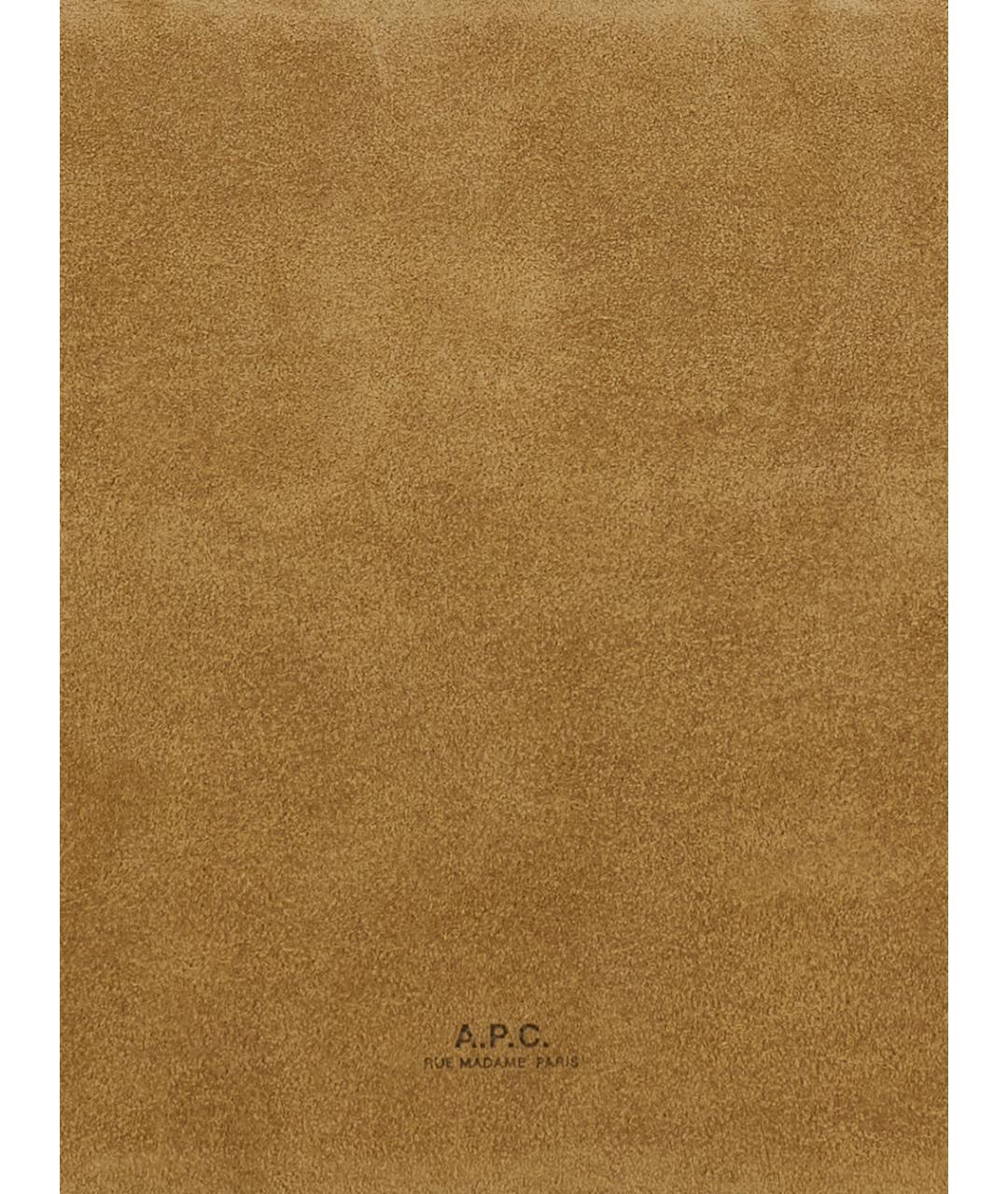 A.P.C. Бежевая замшевая сумка через плечо, фото 3
