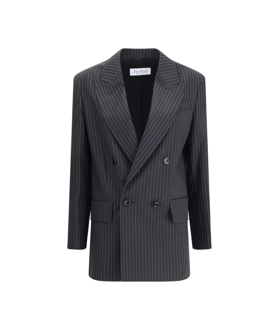MAX MARA Черный шерстяной жакет/пиджак, фото 1