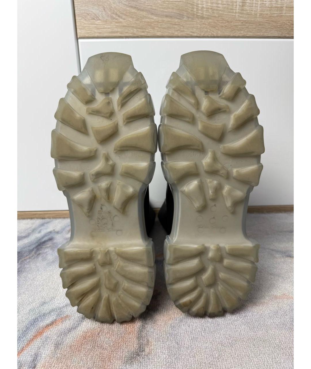 RICK OWENS Черные кожаные высокие ботинки, фото 4