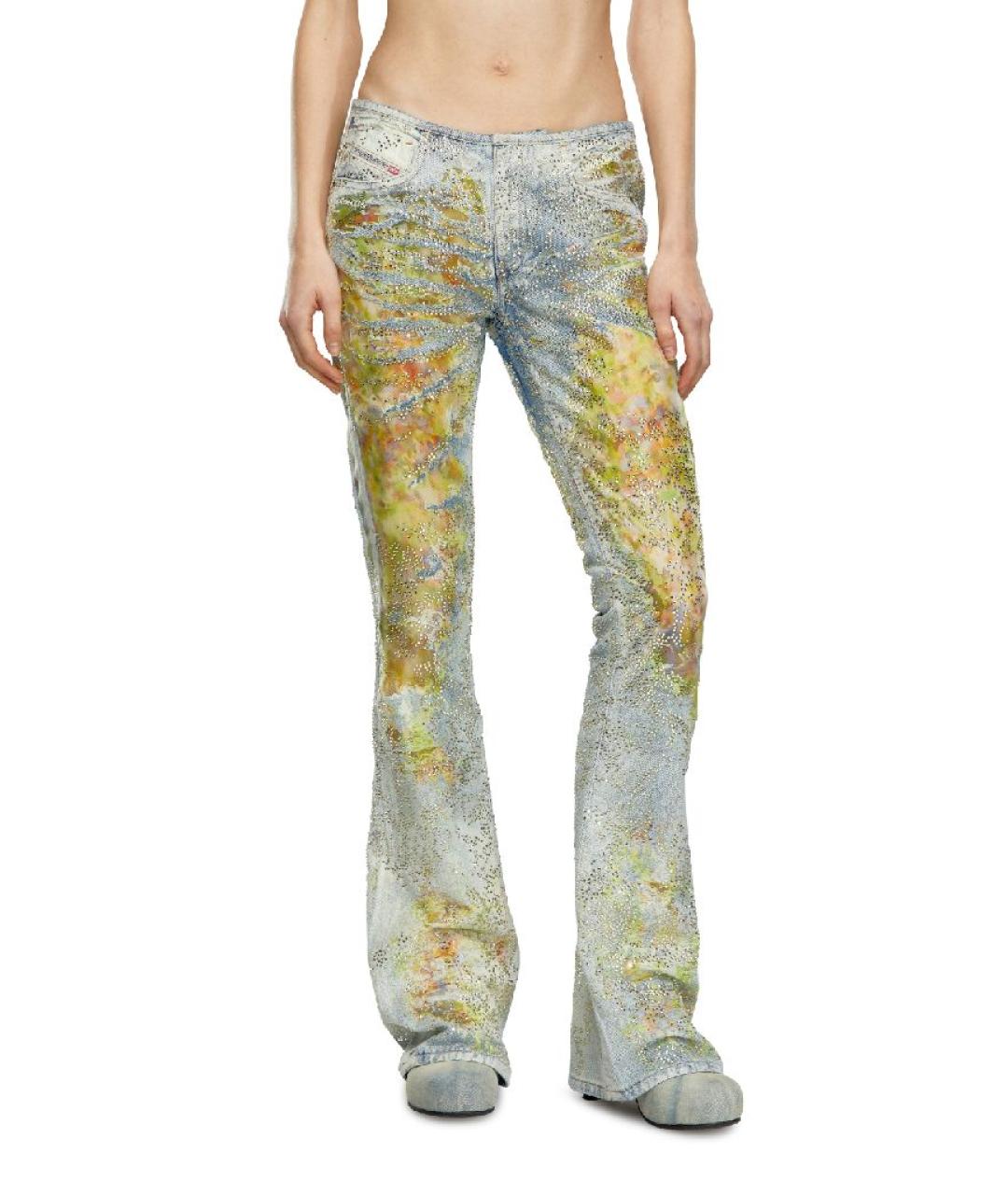 DIESEL Голубые хлопковые джинсы клеш, фото 4