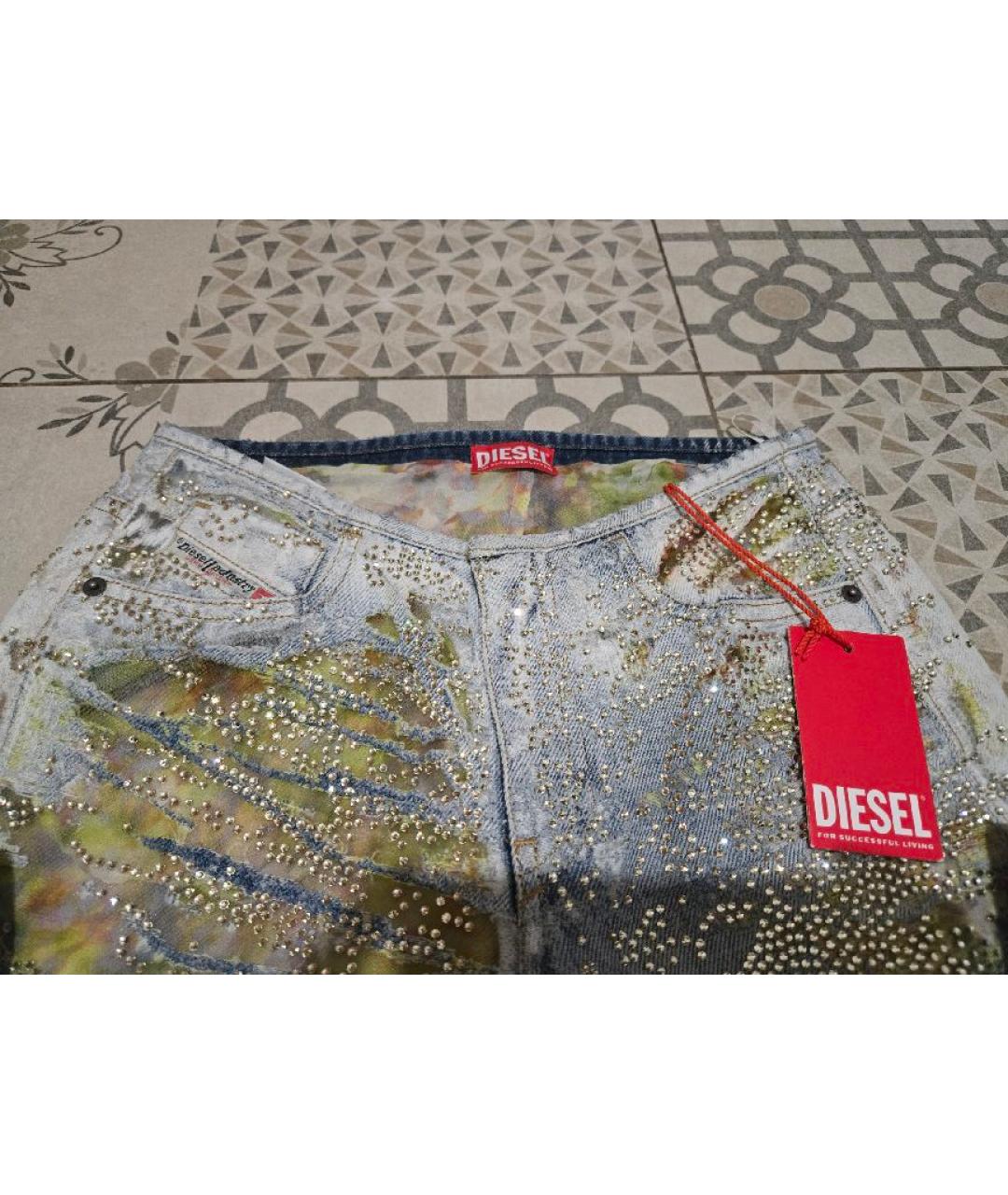 DIESEL Голубые хлопковые джинсы клеш, фото 6