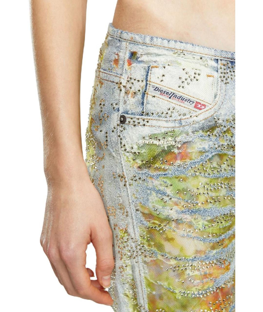 DIESEL Голубые хлопковые джинсы клеш, фото 3