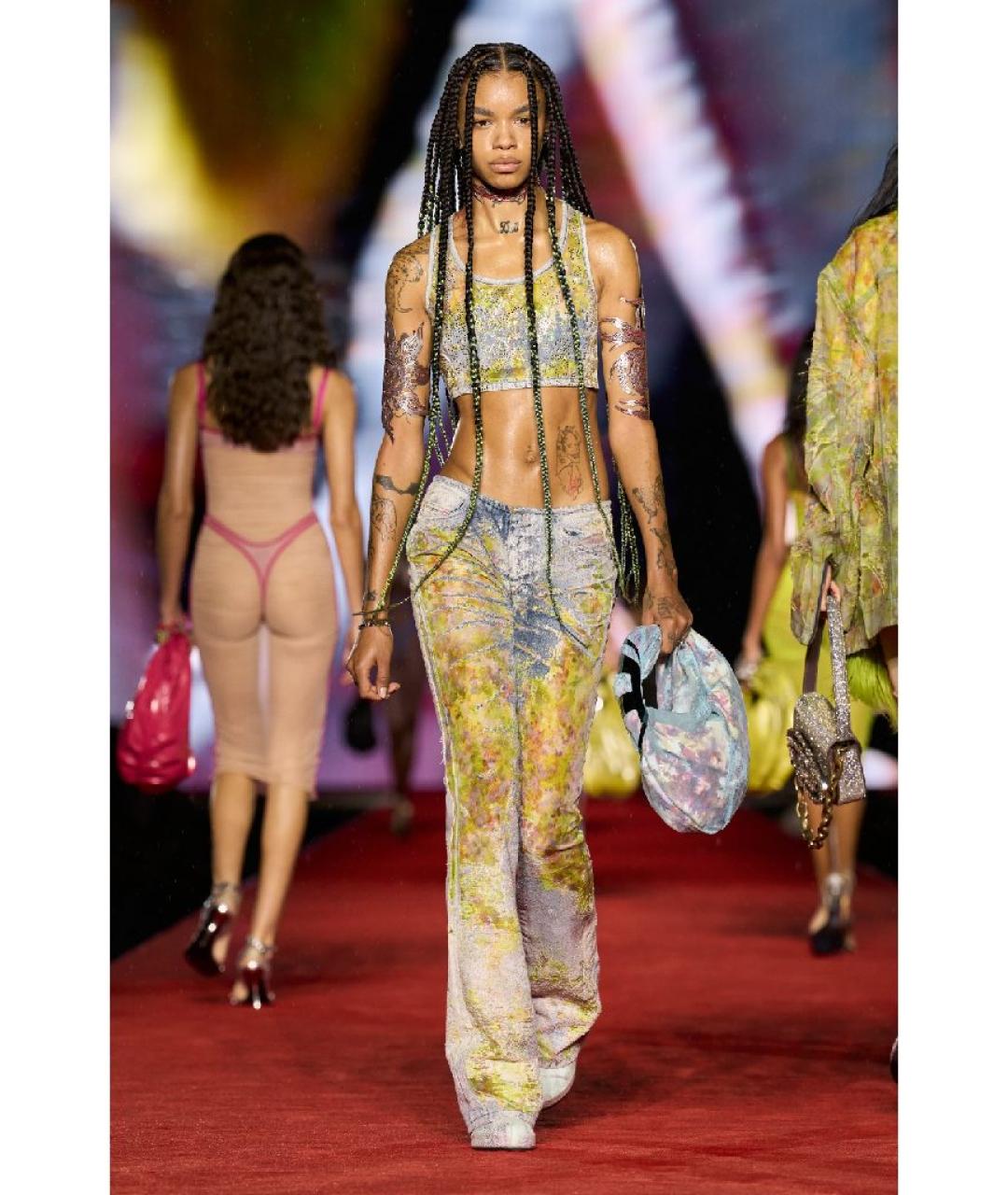 DIESEL Голубые хлопковые джинсы клеш, фото 5