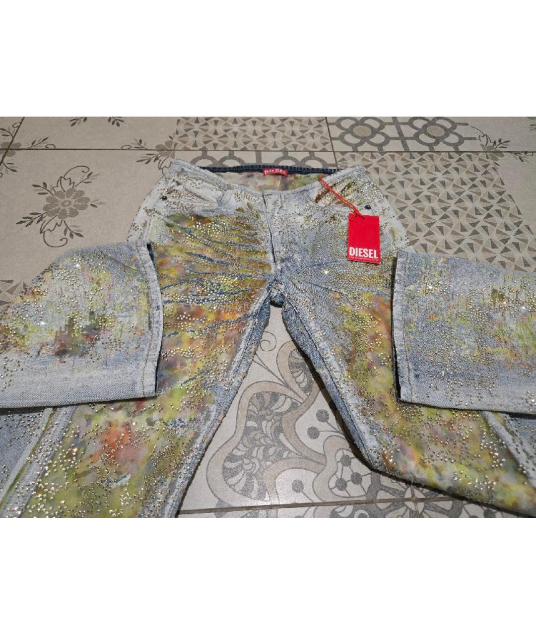 DIESEL Голубые хлопковые джинсы клеш, фото 9