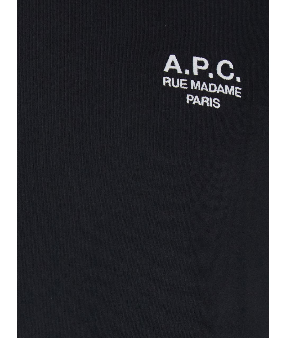 A.P.C. Черная хлопковая футболка, фото 3