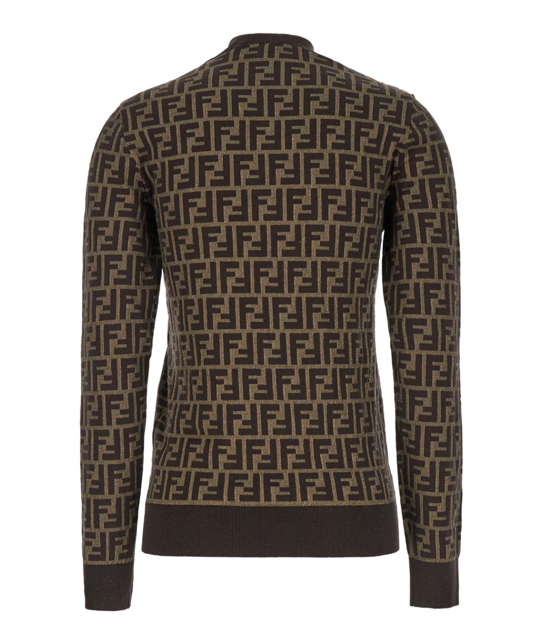 FENDI Коричневый хлопковый джемпер / свитер, фото 2