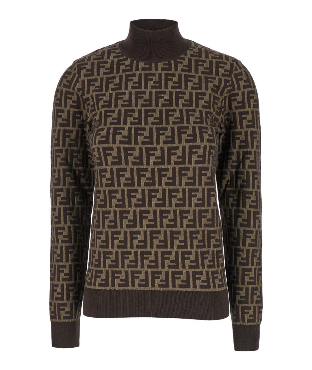 FENDI Коричневый хлопковый джемпер / свитер, фото 1