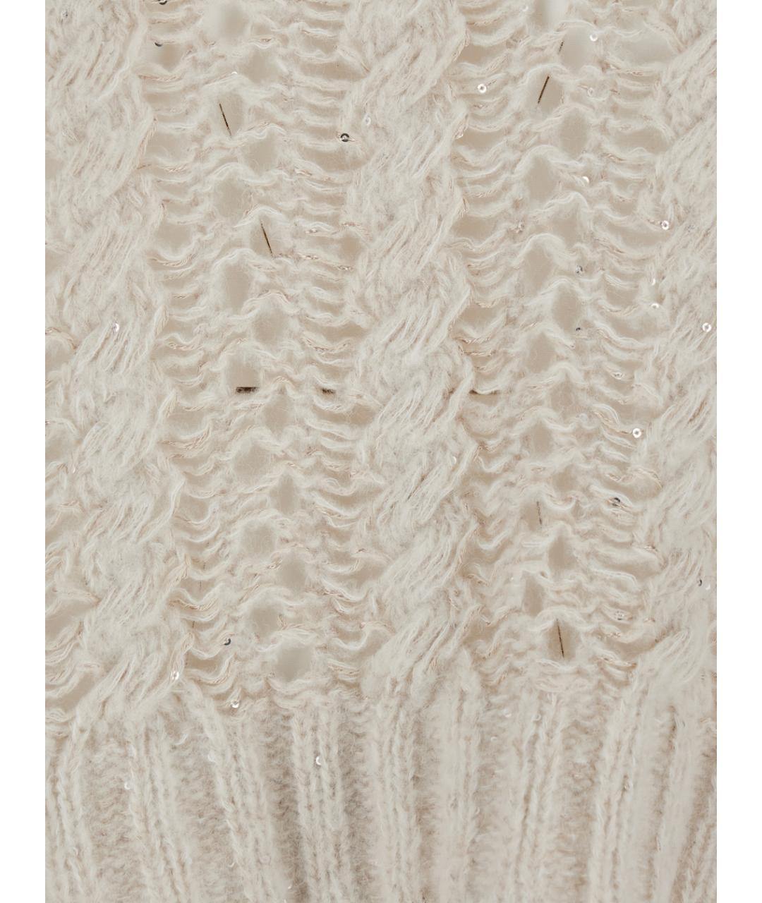 ANTONELLI Бежевый шерстяной джемпер / свитер, фото 3