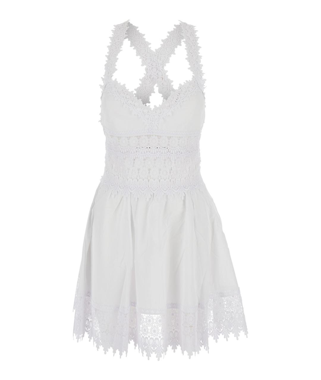 CHARO RUIZ Белое хлопковое повседневное платье, фото 1