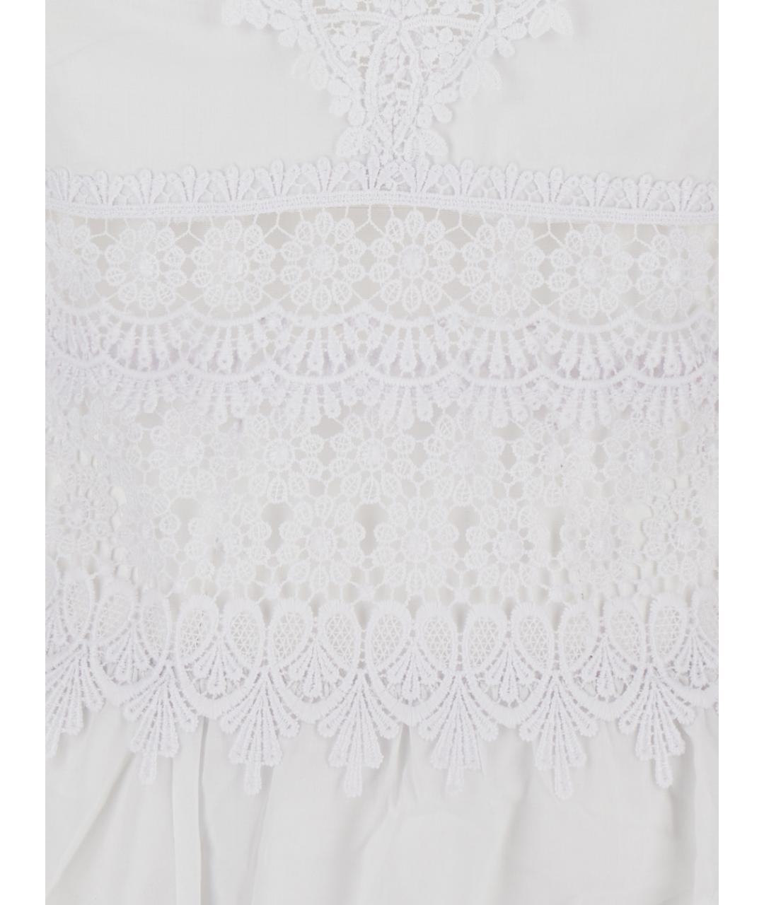CHARO RUIZ Белое хлопковое повседневное платье, фото 3