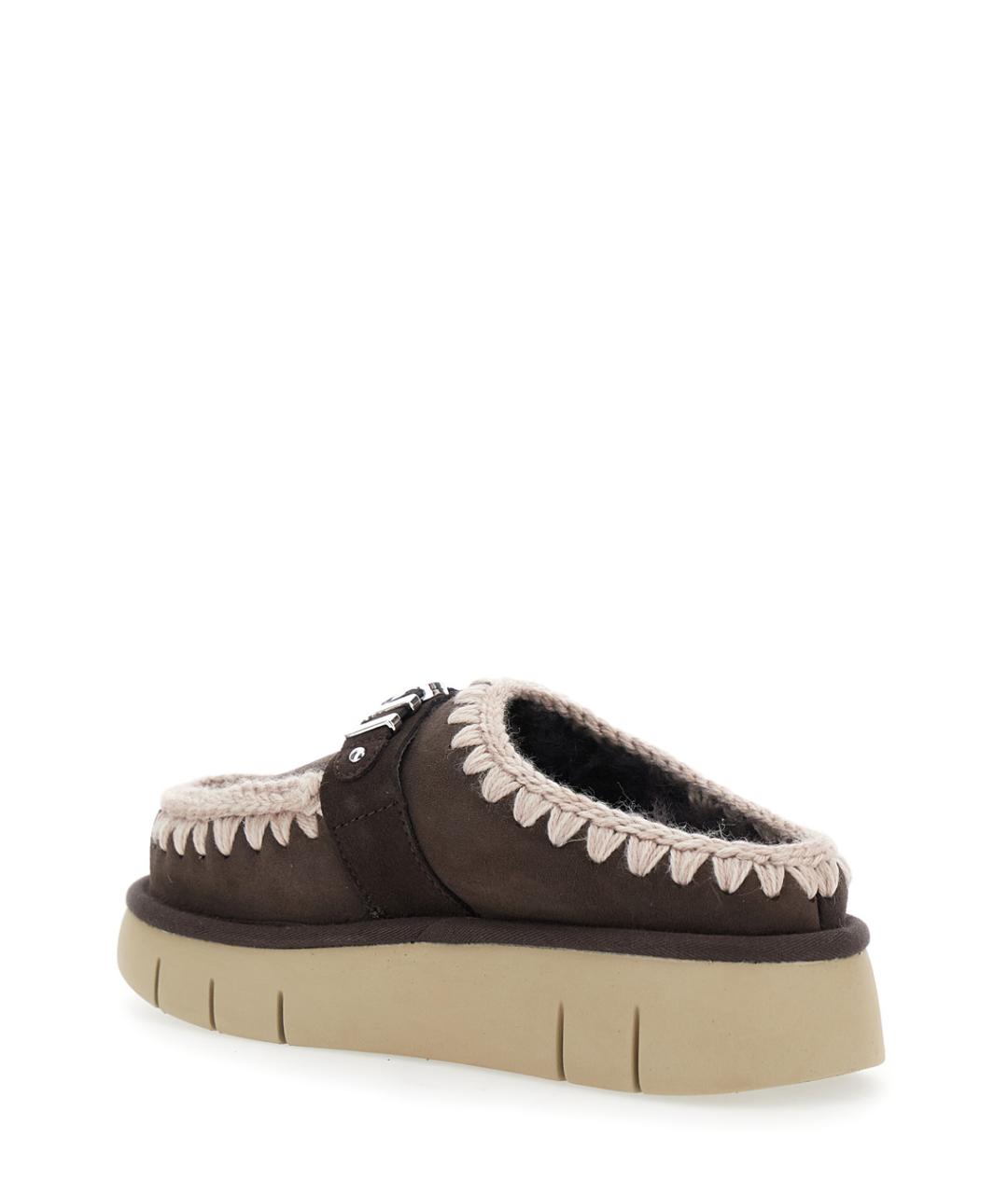 MOU Коричневые кожаные мюли, фото 3