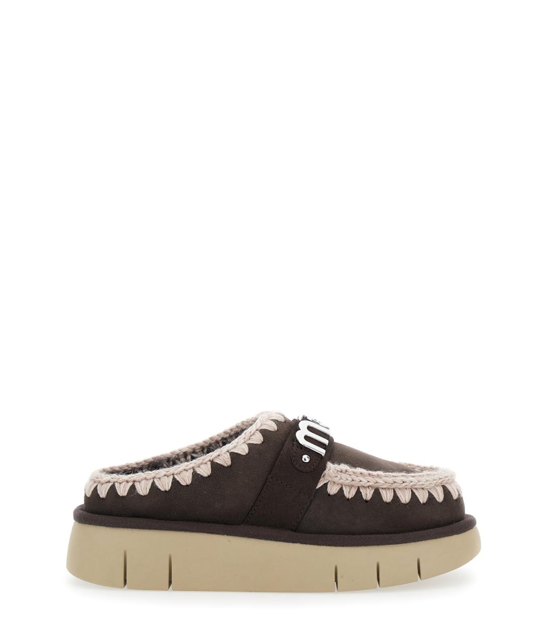 MOU Коричневые кожаные мюли, фото 1