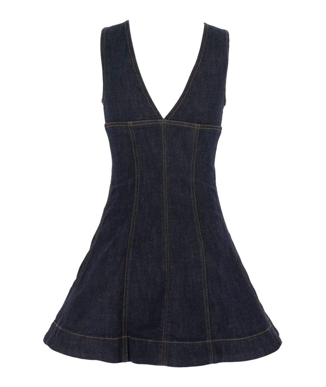 SELF-PORTRAIT Синее деним повседневное платье, фото 2