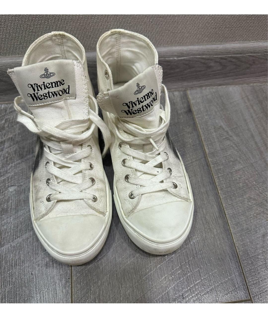 VIVIENNE WESTWOOD Белые текстильные кеды, фото 2