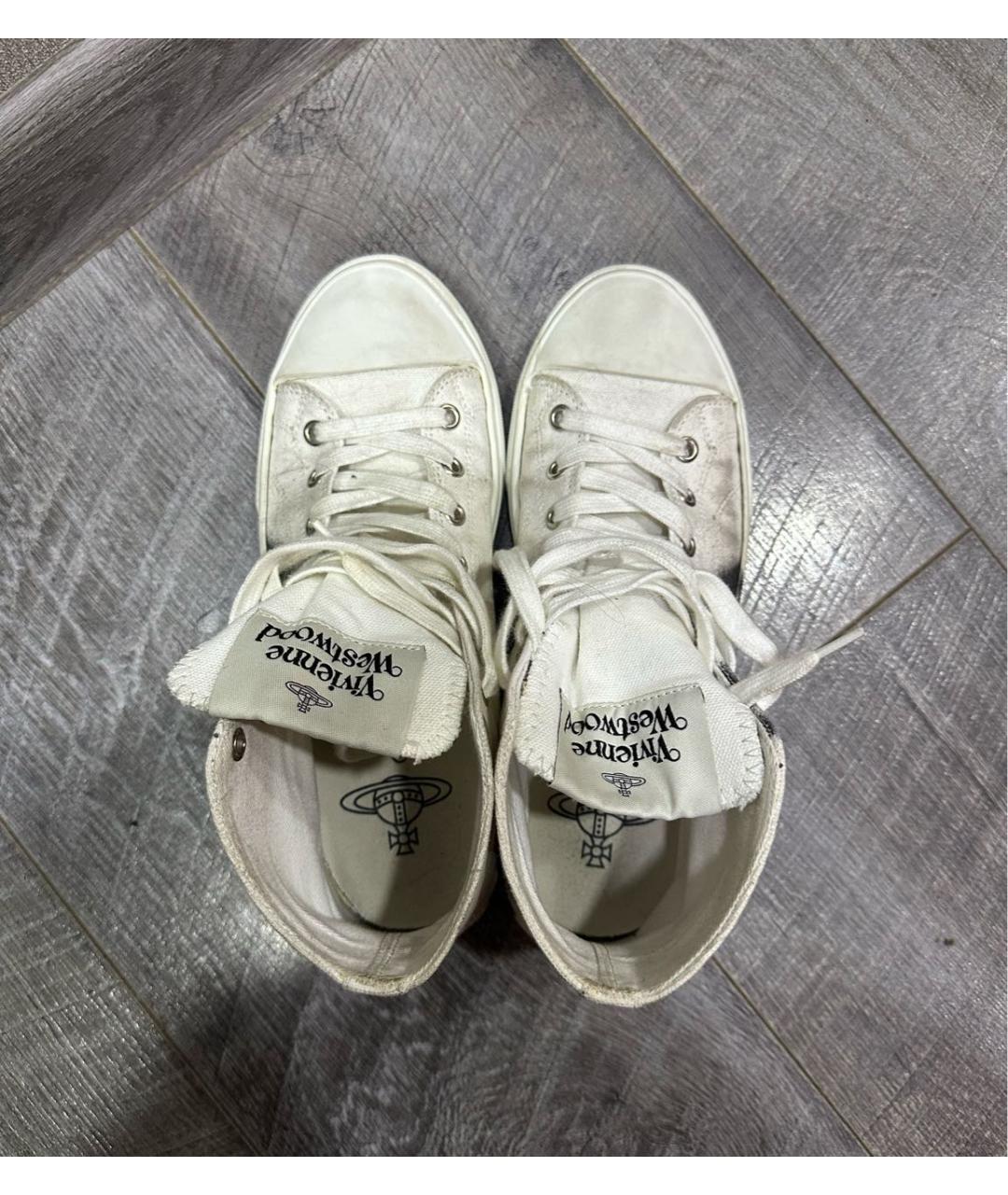 VIVIENNE WESTWOOD Белые текстильные кеды, фото 3