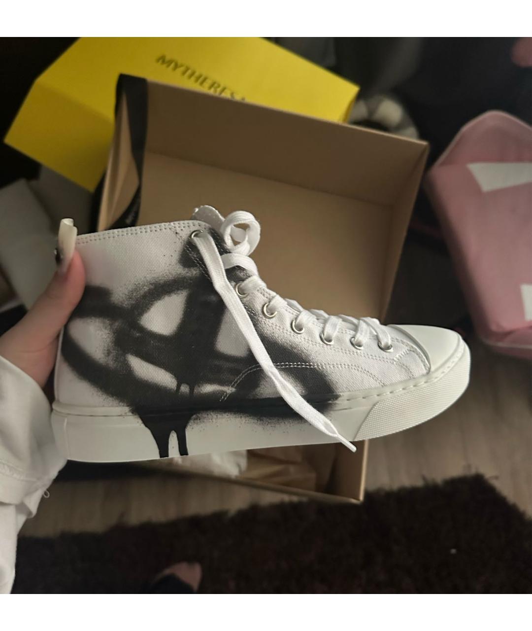 VIVIENNE WESTWOOD Белые текстильные кеды, фото 6