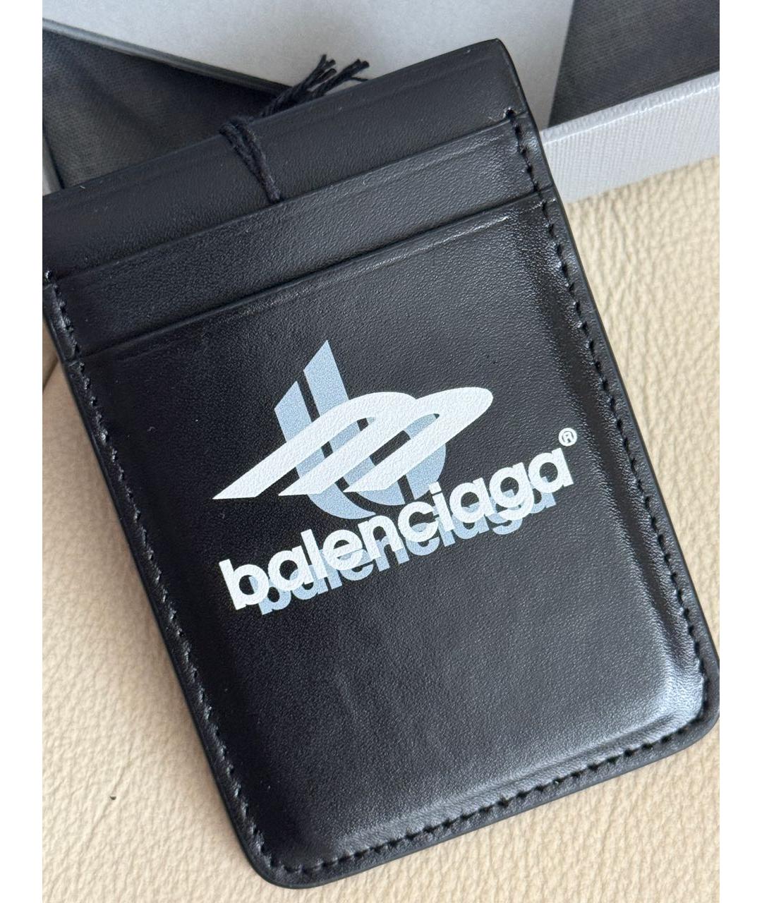 BALENCIAGA Черный кожаный кардхолдер, фото 5