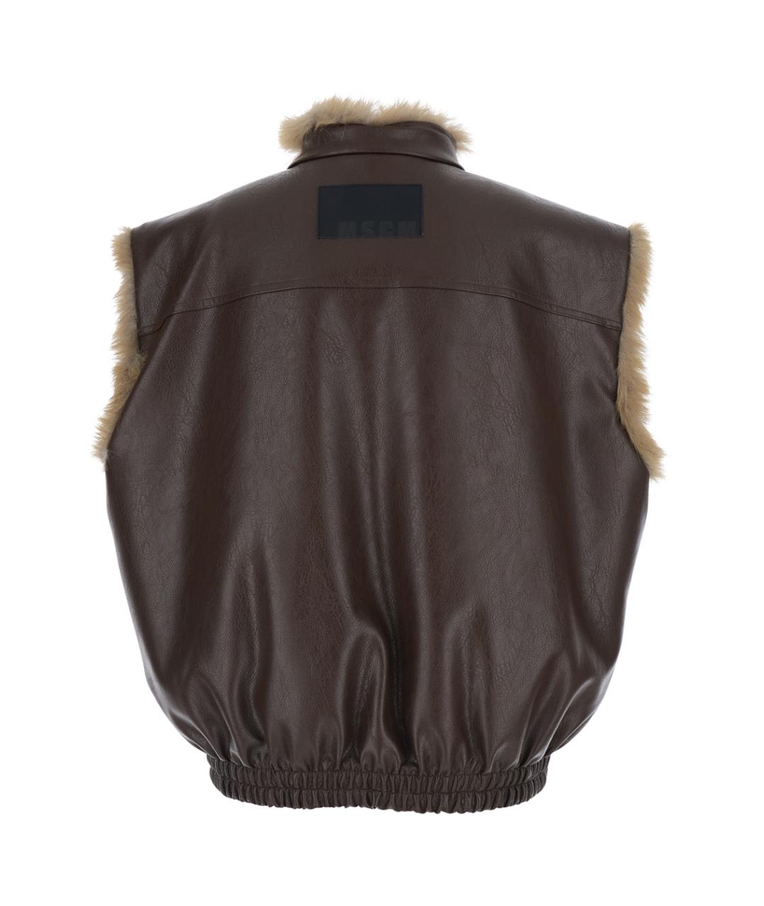 MSGM Коричневый вискозный жилет, фото 2